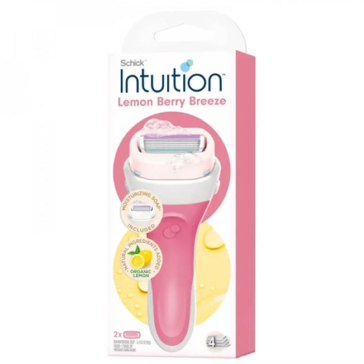 شيك انتويشن ماكينه حلاقه ليمون 4 شفرات  - Schick Intuition Lemon 4-Blade Women's Razor