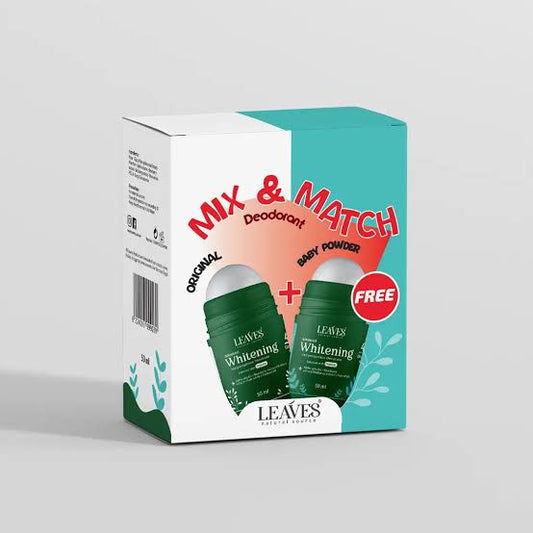ليفز رول اون 50مل بودر + اوريجينال - Leaves Roll-On Deodorant - Powder + Original (50ml)