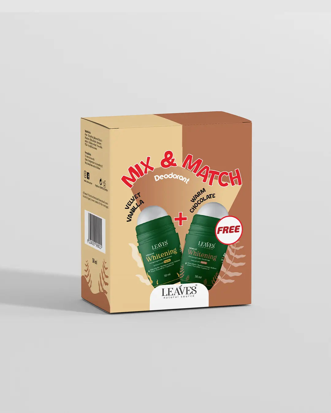 ليفز رول اون 50مل شوكليت + فانيلا - Leaves Roll-On Deodorant - Chocolate + Vanilla (50ml)