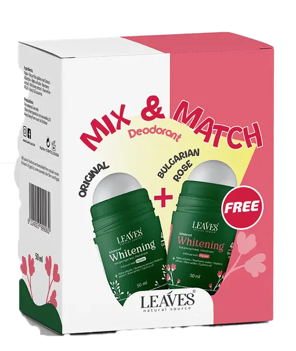 ليفز رول اون 50مل اوريجينال + روز - Leaves Roll-On Deodorant - Original + Rose (50ml)