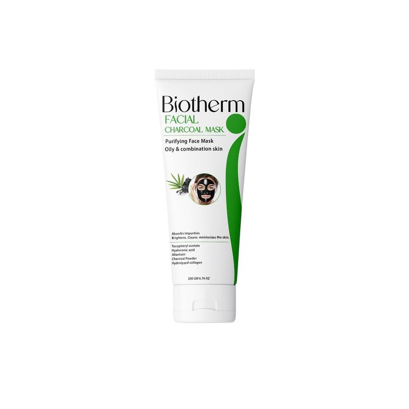 بايوثيرم ماسك للبشرة بالفحم 200 مل عرض 1+1 - Biotherm Charcoal Face Mask (200ml) - 1+1 Offer