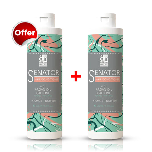 سيناتور بلسم للشعر ارجان وكافيين 200 مل عرض 1+1 - Senator Hair Conditioner with Argan & Caffeine, 200ml (1+1 Free Offer)