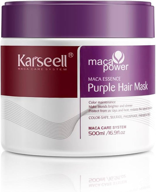 كارسيل هير ماسك 500مل موف  - Karseell Hair Mask 500 ml - Purple (Maca Essence)