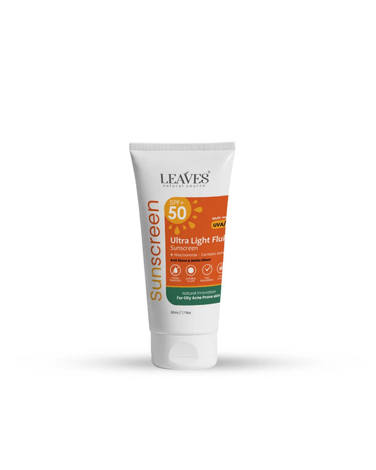 ليفز صن سكرين الترا لايت فلويد 50مل بشرة دهنية - Leaves Ultra Light Fluid Sunscreen - Oily Skin (50ml)