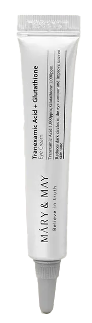 مارى اند ماى كريم للعين انبوبة 12جم ترانكسميك  - Mary & May Tranexamic Acid + Glutathione Eye Cream 12g Tube