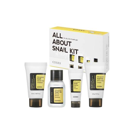كوزاريكس مجموعة الحلزون لترطيب البشرة 4قطع - COSRX Advanced Snail 4-Piece Skincare Set / Snail Mucin Hydration Kit