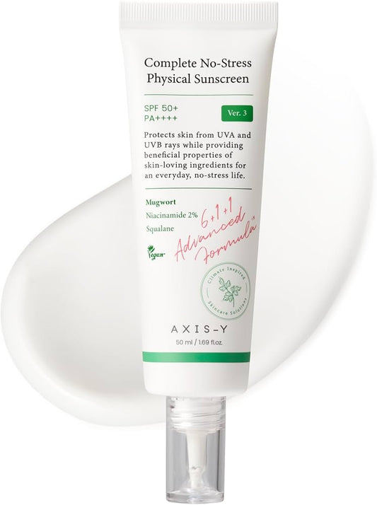 اكسيس واي صن سكرين 50مل كومبليت - AXIS-Y Complete No-Stress Physical Sunscreen SPF50+ PA++++ 50ml (