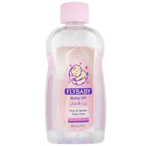 فلاى  بيبى زيت 200مل عادى روز  - Fly Baby Regular Moisturizing Baby Oil 200ml - Pink