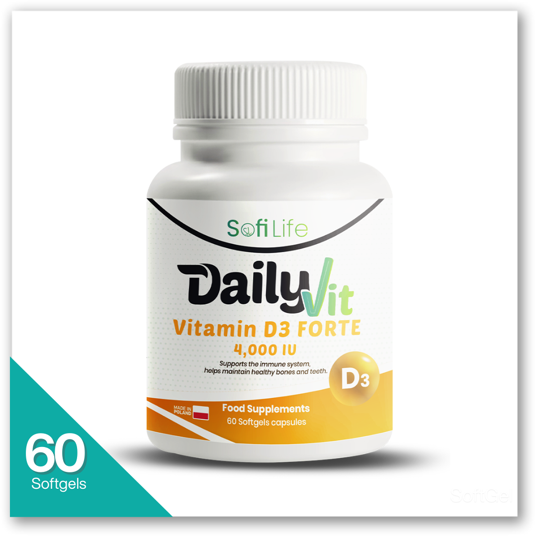 سوفي لايف ديلي فيت فيتامين د3فورت 4000وحدة 60كبسول - DailyVit Vitamin D3 Forte 4000IU