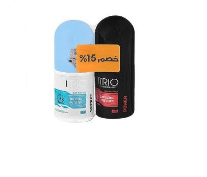 تريو رول اون 50مل باور + سيكرت عرض2 ق 15%خصم - Trio Roll-On Deodorant, 50ml (Power + Secret) - Twin Pack (15% Off)