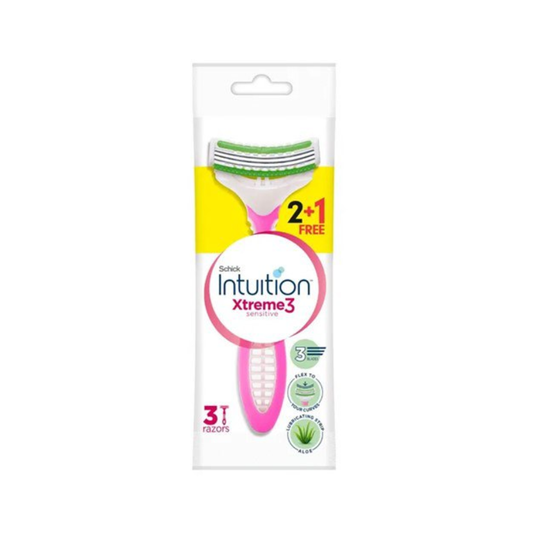 شيك انتويشن ماكينة اكستريم كيس 2ماكينة 3شفرة  - Schick Xtreme 3 Women's Disposable Razors - 3-Blade, 2-Piece Bag