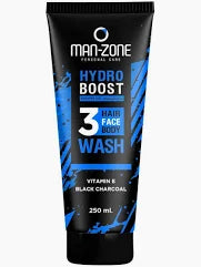 مان زون شاور جيل 250مل هيدرو بوست - Man-Zone Personal Care Hydro Boost 3 In 1 Wash (Hair, Face, Body) 250ml