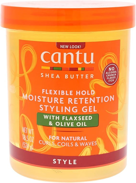كانتو ستايلنج جيل 524مل بذرة كتان وزيت زيتون - Cantu Flaxseed & Olive Styling Gel 524ml