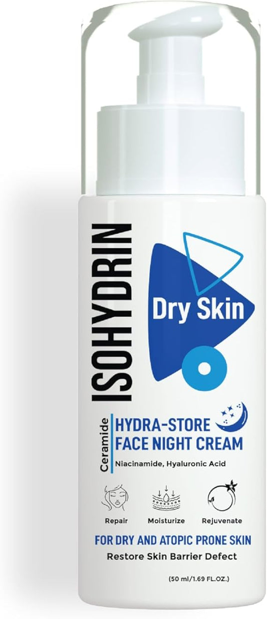 ايزو هيدرين هيدرا ستور كريم ليل للوجه 50مل - Isohydrin Hydra-STORE Face Night cream for dry skin 50 ml