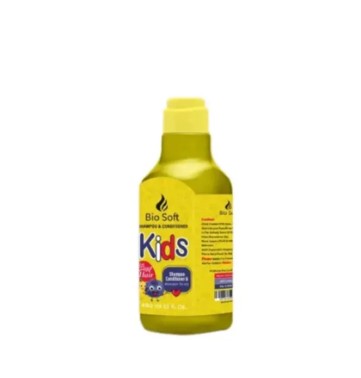 بيو سوفت شامبو وبلسم اطفال اصفر 490 مل - Bio Soft Kids Shampoo & Conditioner 490 ml - Yellow