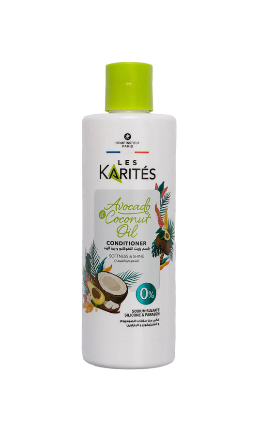 كاريتيه بلسم 400مل زيت افوكادو وجوزهند - Les Karités Avocado & Coconut Oil Conditioner Softness & Shine