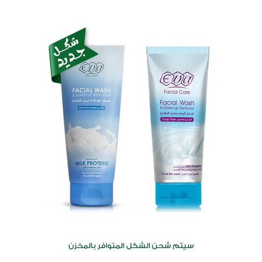 Eva Skin Care Facial Wash And Make-Up Remover Enriched With Milk Proteins For All Skin Types 150ml