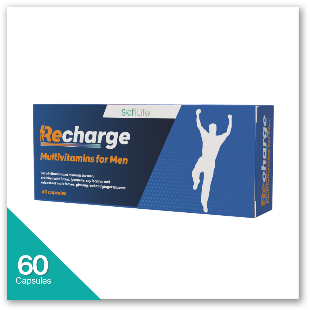 Sofi Life Recharge MultiVitamin for Men 60caps - سوفي لايف ريتشارج مالتى فيتامين رجال 60 كبسولة