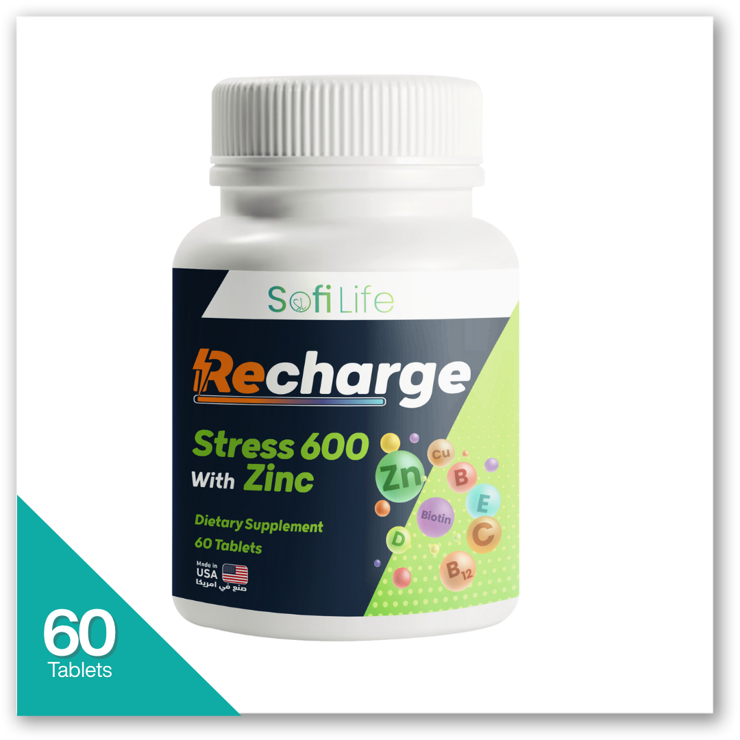 سوفي لايف ريتشارج سترس 600 بالزنك 60 قرص - Sofi Life Recharge Stress 600 with Zinc