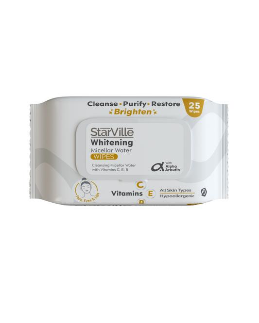 StarVille Whitening Micellar Water Wipes 25 - ستار فيل وايتنينج ميسيلار واتر وايبس 25 منديل