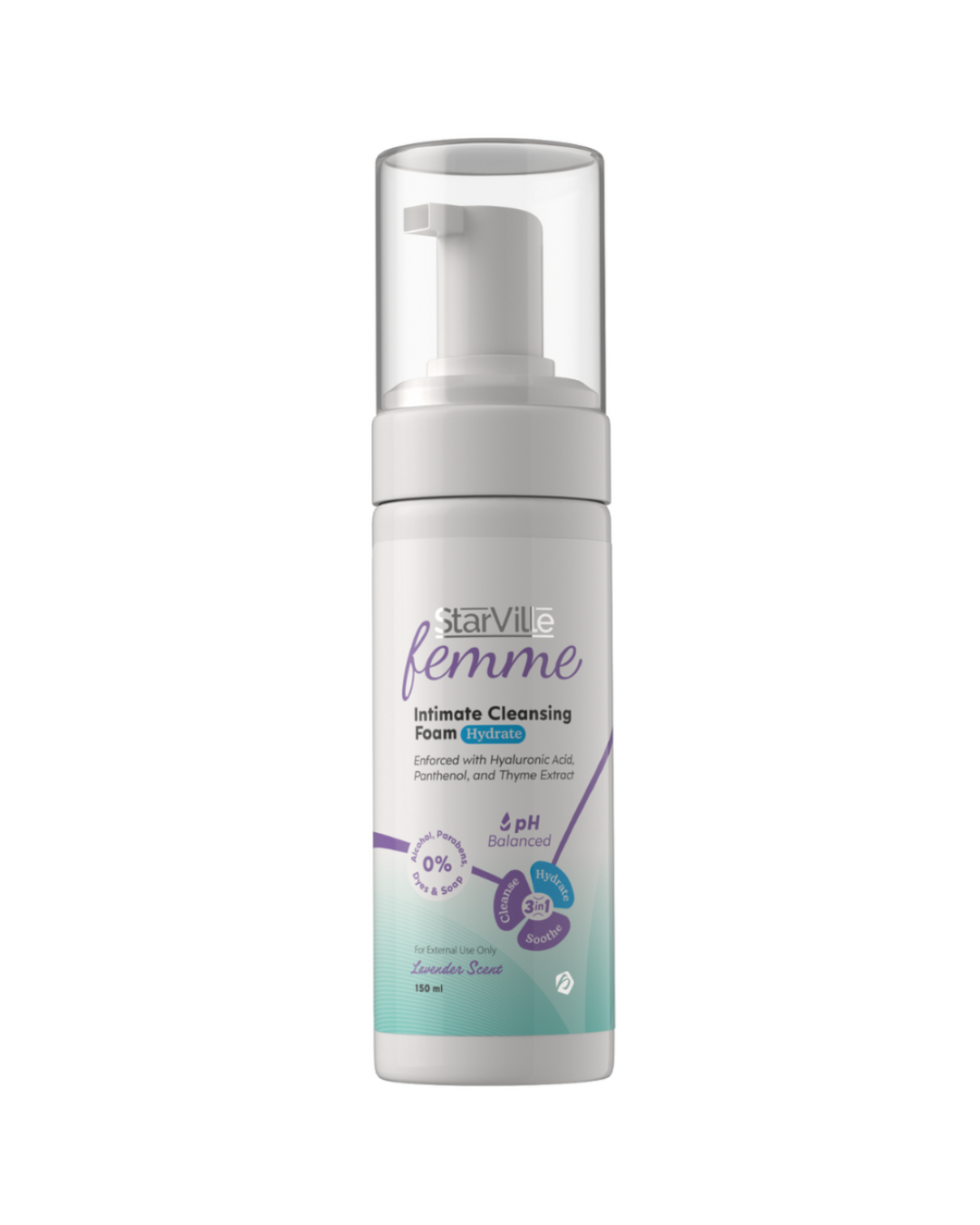 StarVille Femme Intimate Cleansing Foam Hydrate 150 ml - ستار فيل فيم إنتيميت كلينسينج فوم هايدريت 150 مل