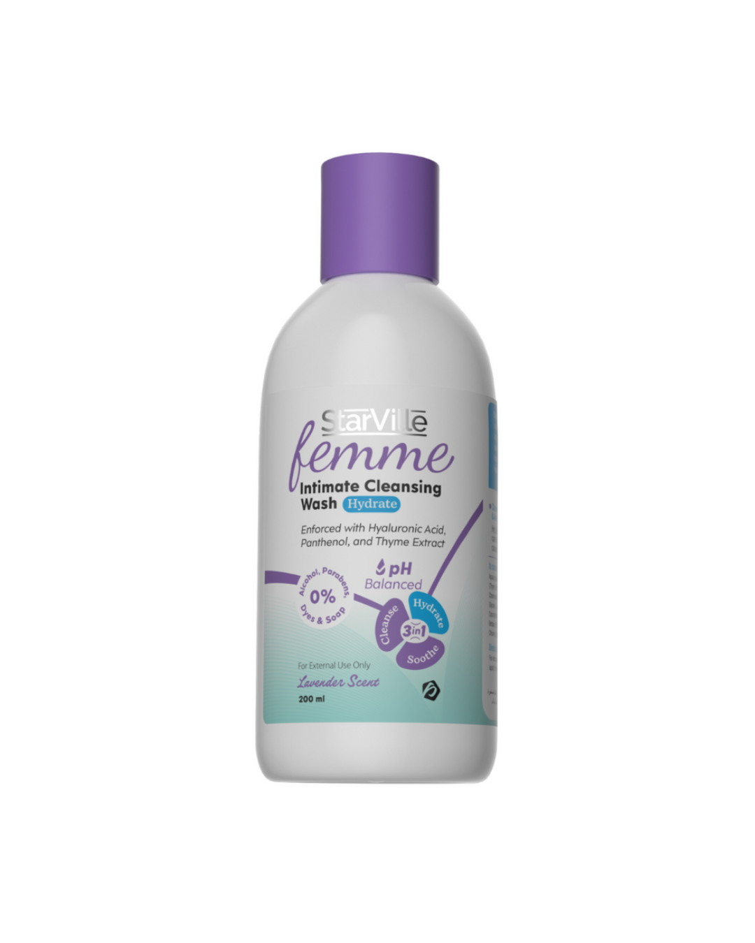 StarVille Femme Intimate Cleansing Wash Hydrate 200 ml - ستار فيل فيم إنتيميت كلينسينج واش هايدريت 200 مل