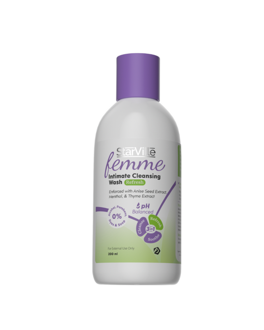 StarVille Femme Intimate Cleansing Wash Refresh 200 ml -  ستار فيل فيم إنتيميت كلينسينج واش ريفريش 200 مل