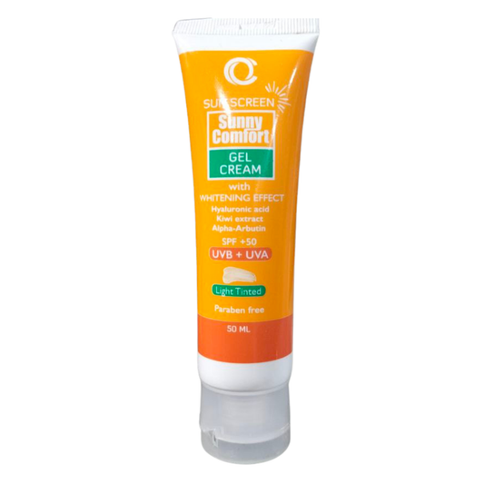 Tinted Sun Screen Sunny Comfort Gel Cream With Whitening Effect UVB+UVA  Light Puff 50 ML
