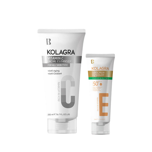 Kolagra offer sun screen gel cream +Facial wash vitamin c
