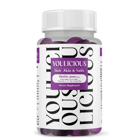 يوليشيس بيوتين 60ق مكمل غذائى للشعر والاظافر - Youlicious Hair, Skin, Nail 60 gummies