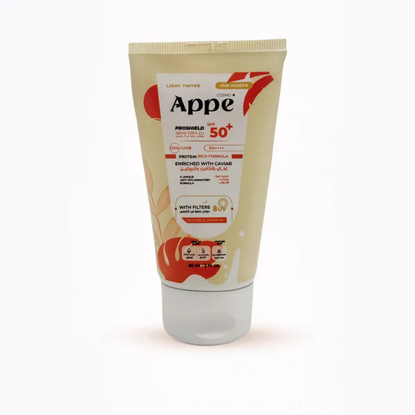ابى صن سكرين 60مل لايت تينتد - Appe COSMO APPE Light Tinted Sunscreen spf 50+ 60 ml