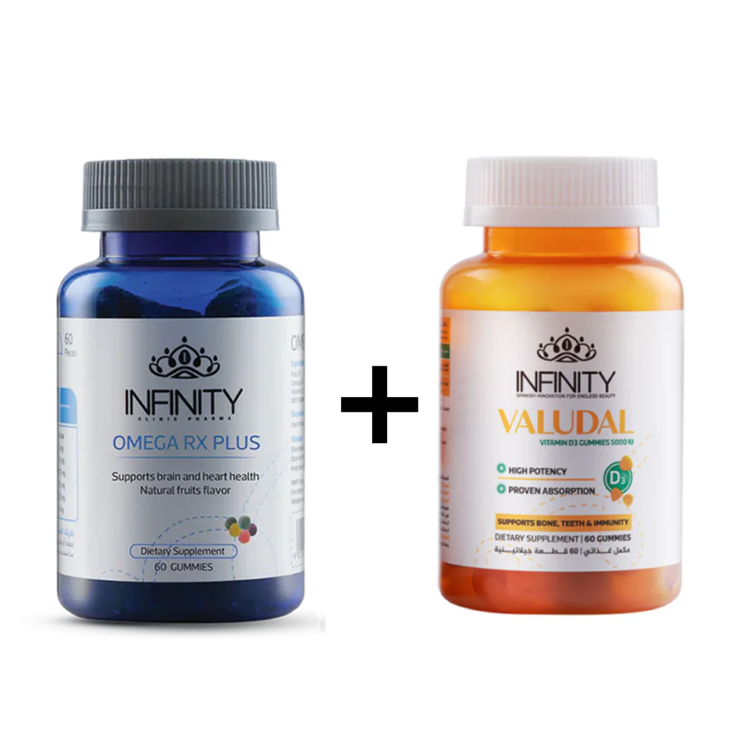 Infinity Valudal Vitamin D3 60 Gummies + Omega RX Plus 60 Gummies (1+1)