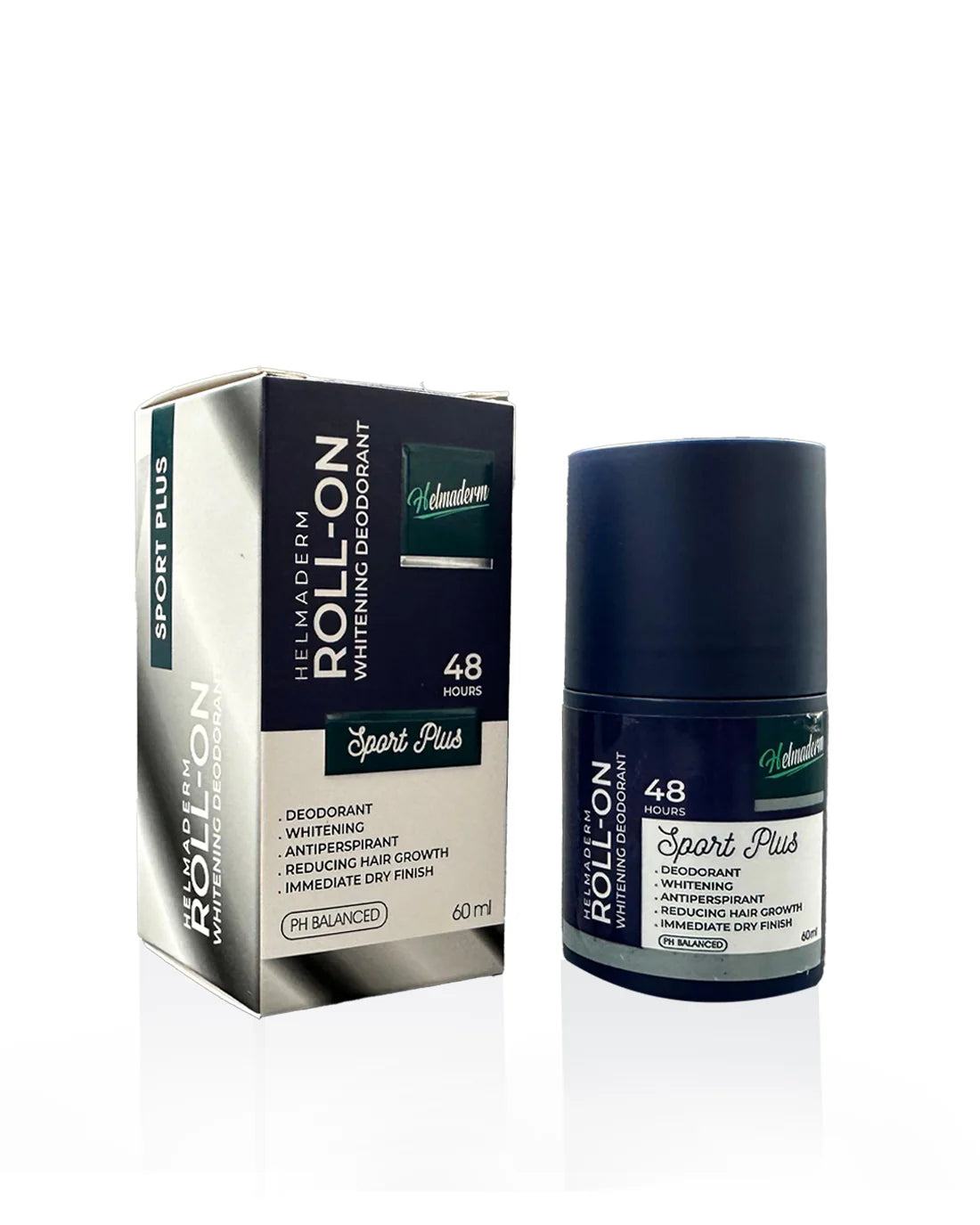 هيلماديرم رول اون 60مل سبورت بلس - Helmaderm Deodorant Whitening Roll-on Hair Reducer Sport Plus 60ml