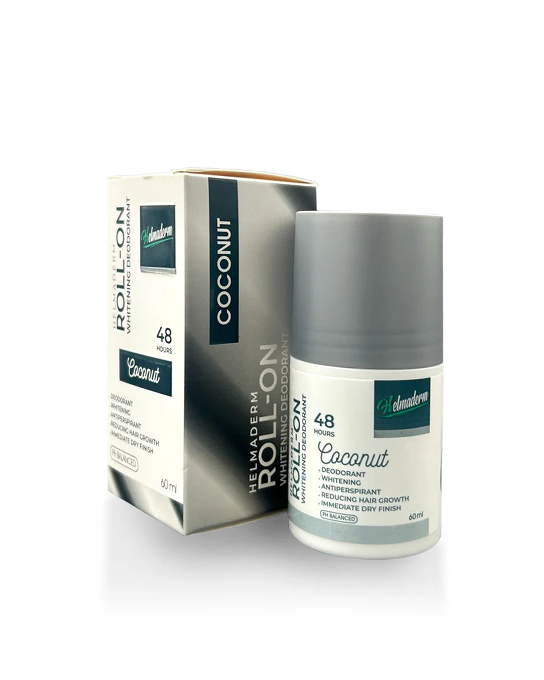 هيلماديرم رول اون 60مل كوكونت - Helmaderm Whitening Deodorant Roll-On Hair Reducer Coconut 60ml