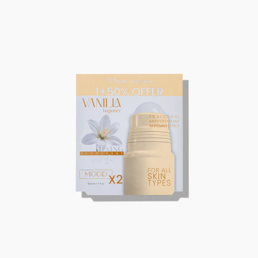 موود رول اون 50مل فانيليا 2ق عرض - Mood Vanilla Whitening Deodorant Roll-On OFFER 1+50% 50 ML