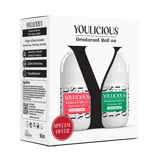 يوليشيس رول اون شيل ايلاند + نوتي فروتي 50مل - Youlicious Deodorant Roll On Chill Island 50ml + Naughty Fruity - Promo Pack